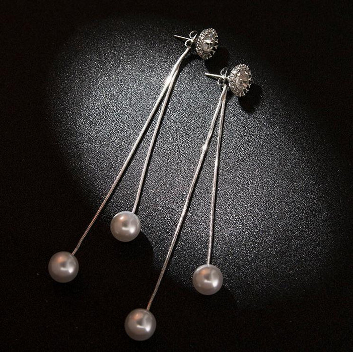 Bulk Jewelry Wholesale silver alloy pearl chain stud JDC-ES-RL188 Wholesale factory from China YIWU China