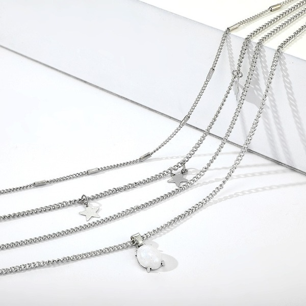 Bulk Jewelry Wholesale silver alloy Pentagram jewelry chain necklace JDC-NE-C006 Wholesale factory from China YIWU China