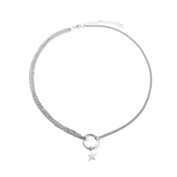 Bulk Jewelry Wholesale silver alloy pentagram necklace JDC-NE-D618 Wholesale factory from China YIWU China