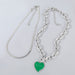 Wholesale Silver Alloy Plating Necklace JDC-NE-JL204 Necklaces 氿乐 Green Wholesale Jewelry JoyasDeChina Joyas De China