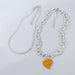 Wholesale Silver Alloy Plating Necklace JDC-NE-JL204 Necklaces 氿乐 orange Wholesale Jewelry JoyasDeChina Joyas De China