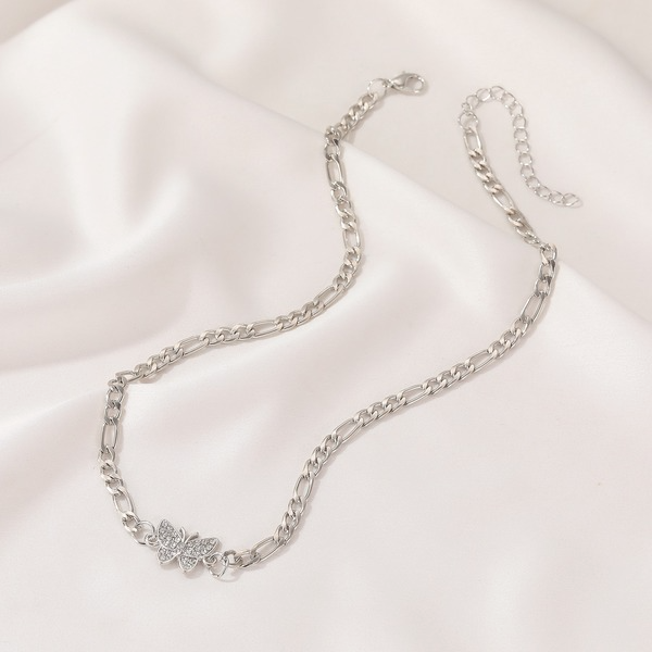 Bulk Jewelry Wholesale silver alloy rhinestone butterfly necklace JDC-NE-D645 Wholesale factory from China YIWU China