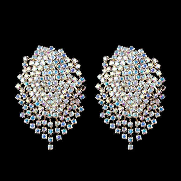 Bulk Jewelry Wholesale silver alloy Rhinestone luxury Tassel Earrings JDC-ES-V19 Wholesale factory from China YIWU China