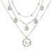 Bulk Jewelry Wholesale silver alloy round pendant multilayer Necklace JDC-NE-C052 Wholesale factory from China YIWU China