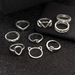 Bulk Jewelry Wholesale silver alloy set 9-piece love cat ring JDC-RS-e031 Wholesale factory from China YIWU China