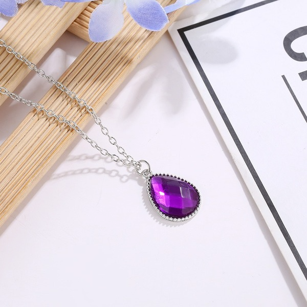 Bulk Jewelry Wholesale silver alloy set drill drop pendant necklace JDC-NE-D674 Wholesale factory from China YIWU China