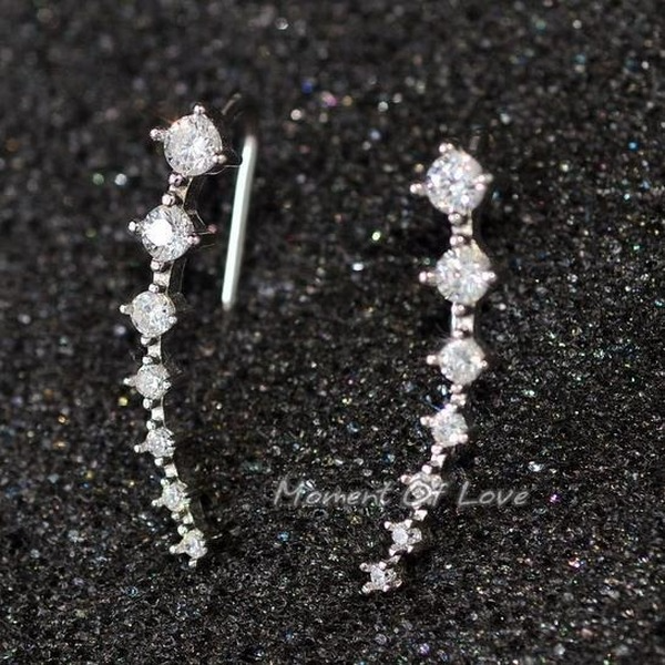 Bulk Jewelry Wholesale silver alloy seven-star zircon stud JDC-ES-RL002 Wholesale factory from China YIWU China