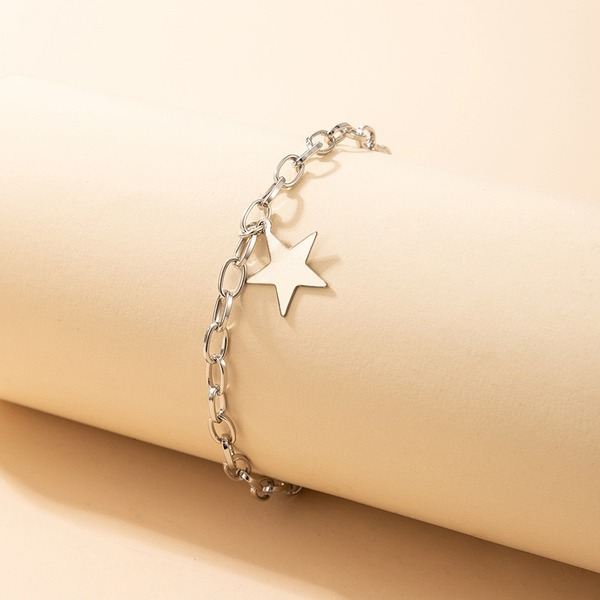Bulk Jewelry Wholesale silver alloy smooth five-pointed star bracelet JDC-BT-C059 Wholesale factory from China YIWU China