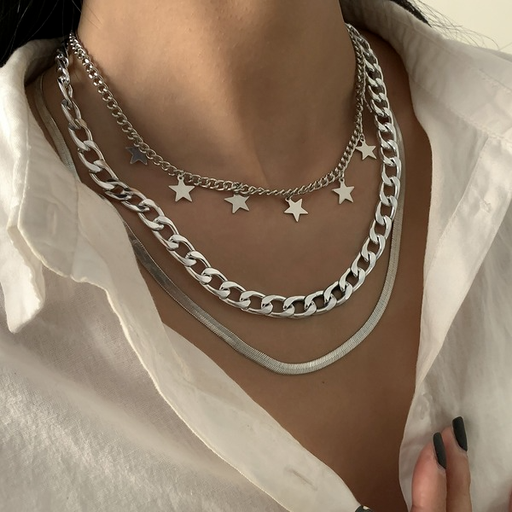 Bulk Jewelry Wholesale silver alloy snake bone chain set necklace female JDC-NE-KunJ068 Wholesale factory from China YIWU China