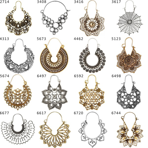 Bulk Jewelry Wholesale silver alloy spider web pattern C carved water droplets fan earrings JDC-ES-C049 Wholesale factory from China YIWU China