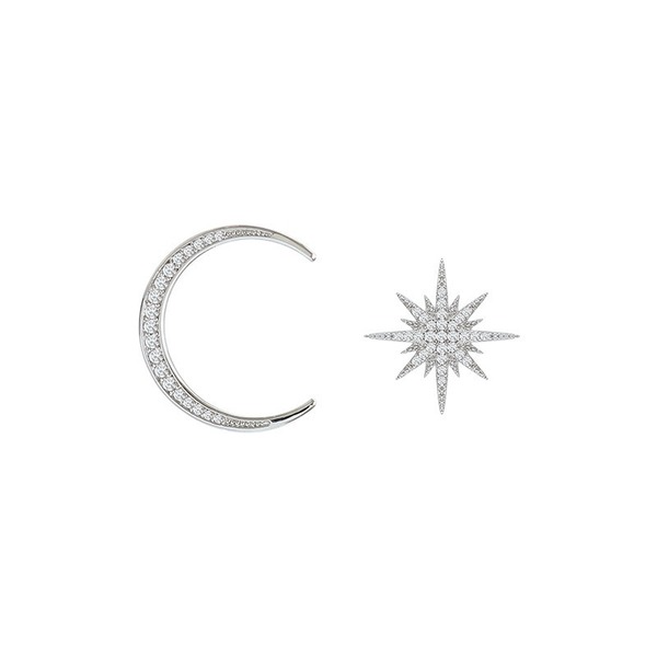Bulk Jewelry Wholesale silver alloy stars and moon earrings JDC-ES-RL027 Wholesale factory from China YIWU China
