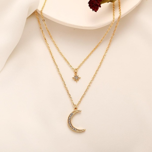 Bulk Jewelry Wholesale silver alloy tassel moon necklaces earrings JDC-NE-F301 Wholesale factory from China YIWU China