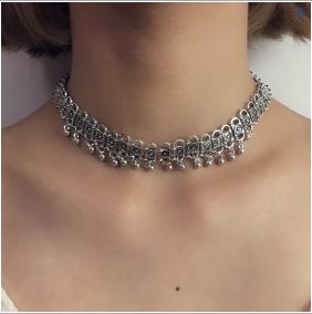 Bulk Jewelry Wholesale silver alloy tassel pendant necklace JDC-NE-C022 Wholesale factory from China YIWU China