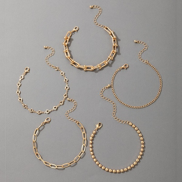 Bulk Jewelry Wholesale silver alloy thick chain bracelet set of 5 JDC-BT-C088 Wholesale factory from China YIWU China