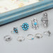 Bulk Jewelry Wholesale silver alloy turquoise opening 9-piece ring JDC-RS-C107 Wholesale factory from China YIWU China