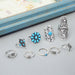 Wholesale silver alloy turquoise opening 9-piece ring JDC-RS-gsc003 Rings JoyasDeChina ancientsilver Wholesale Jewelry JoyasDeChina Joyas De China