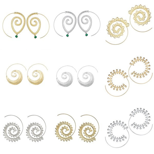 Bulk Jewelry Wholesale silver alloy vortex gear-shaped earrings JDC-ES-F278 Wholesale factory from China YIWU China