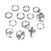 Bulk Jewelry Wholesale silver alloy wave flower leaf crystal ring 13-piece set JDC-RS-C110 Wholesale factory from China YIWU China