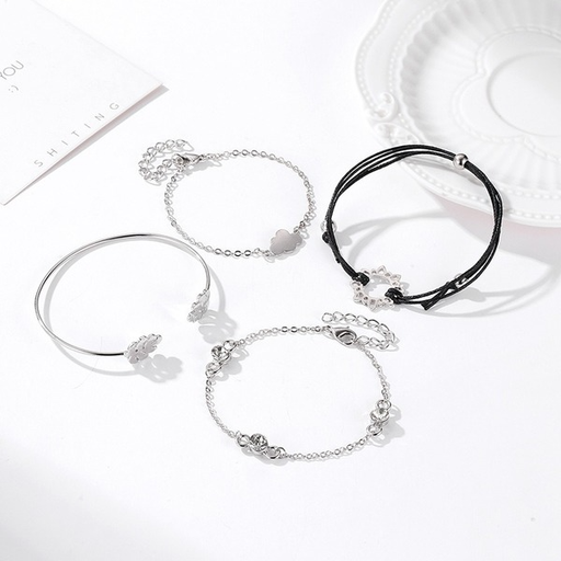 Bulk Jewelry Wholesale silver alloy women's four-piece bracelet JDC-BT-GSD001 Wholesale factory from China YIWU China