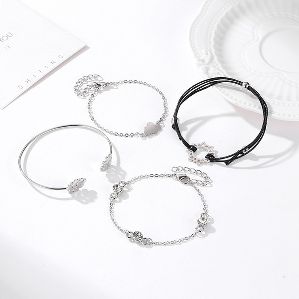 Bulk Jewelry Wholesale silver alloy women's four-piece bracelet JDC-BT-GSD001 Wholesale factory from China YIWU China