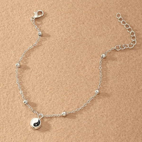 Bulk Jewelry Wholesale silver alloy yin and yang gossip  anklet   JDC-AS-e045 Wholesale factory from China YIWU China