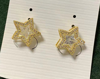 Wholesale silver big bow five-pointed star metal Earrings JDC-ES-WN044 Earrings 薇妮 MER1561 Wholesale Jewelry JoyasDeChina Joyas De China