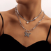 Wholesale silver butterfly pendant alloy necklaces JDC-NE-ZW020 necklaces JoyasDeChina Wholesale Jewelry JoyasDeChina Joyas De China