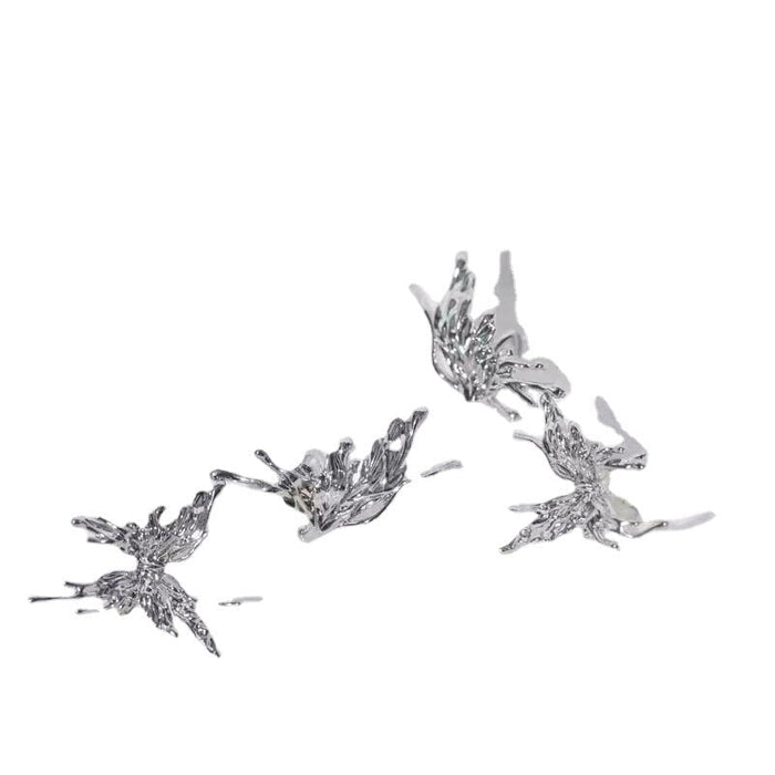 Wholesale silver butterfly stud earrings alloy set JDC-ES-ChiH002 Earrings 池豪 Wholesale Jewelry JoyasDeChina Joyas De China