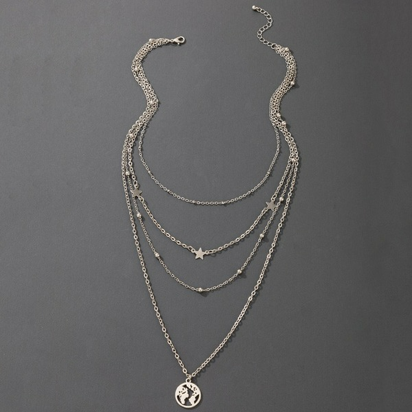 Wholesale silver chain pendant 4-layer Necklace JDC-NE-C118 NECKLACE JoyasDeChina Wholesale Jewelry JoyasDeChina Joyas De China