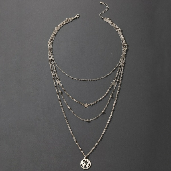 Wholesale silver chain pendant 4-layer Necklace JDC-NE-C118 NECKLACE JoyasDeChina Wholesale Jewelry JoyasDeChina Joyas De China
