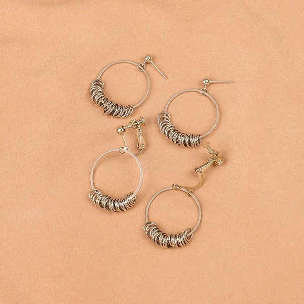 Wholesale silver circle alloy earrings JDC-ES-LSY021 Earrings JoyasDeChina Wholesale Jewelry JoyasDeChina Joyas De China