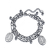 Wholesale silver color alloy double cross pendant bracelet JDC-BT-F536 Bracelet JoyasDeChina Wholesale Jewelry JoyasDeChina Joyas De China