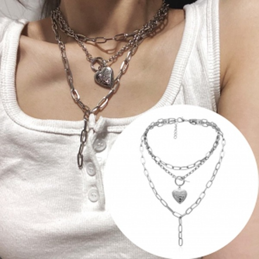 Wholesale silver color alloy multilayer necklaces JDC-NE-ZL005 necklaces JoyasDeChina Wholesale Jewelry JoyasDeChina Joyas De China