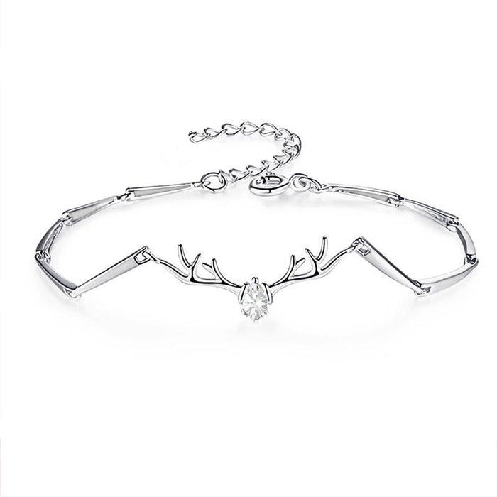 Bulk Jewelry Wholesale silver copper Christmas moose bracelet JDC-BT-D491 Wholesale factory from China YIWU China