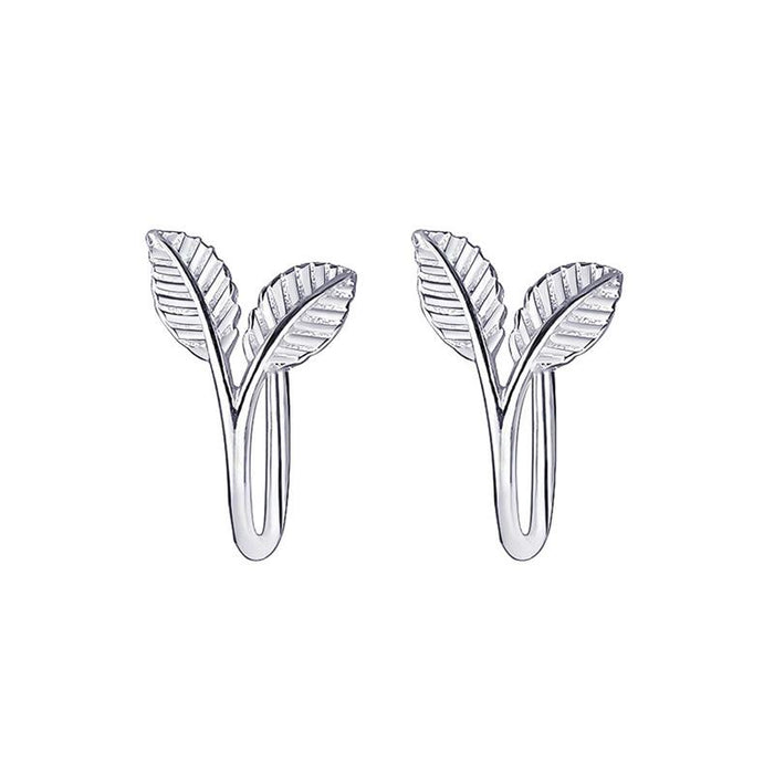 Wholesale silver copper leaf earrings JDC-ES-D470 Earrings JoyasDeChina 01silver#1652 Wholesale Jewelry JoyasDeChina Joyas De China