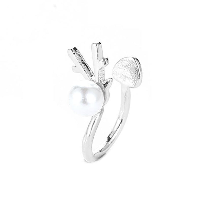 Wholesale silver copper pearl antler ear clip JDC-ES-D405 earrings JoyasDeChina 01 white K11136 Wholesale Jewelry JoyasDeChina Joyas De China