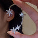 Wholesale silver diamond-encrusted snowflake alloy earhooks JDC-ES-ChiH007 Earrings 池豪 Wholesale Jewelry JoyasDeChina Joyas De China