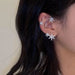 Wholesale silver diamond-encrusted snowflake alloy earhooks JDC-ES-ChiH007 Earrings 池豪 Right ear Wholesale Jewelry JoyasDeChina Joyas De China