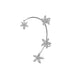Wholesale silver diamond-set flower alloy ear clips JDC-ES-ChiH005 Earrings 池豪 Silver left ear1 Wholesale Jewelry JoyasDeChina Joyas De China