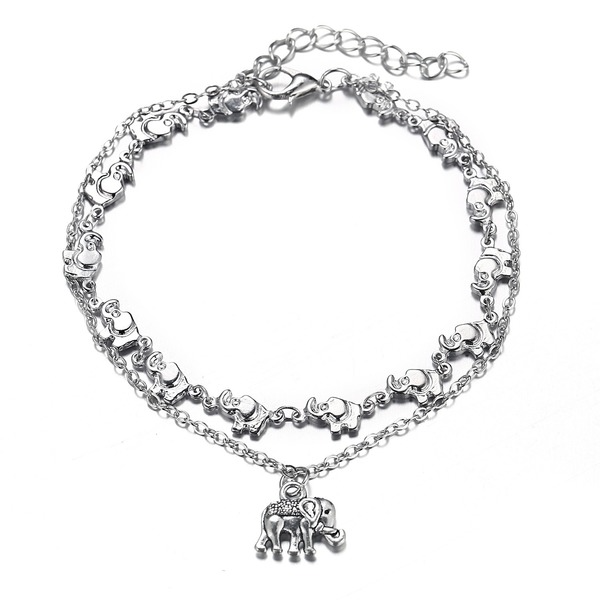 Bulk Jewelry Wholesale silver elephant sling pendant alloy Anklet JDC-AS-F417 Wholesale factory from China YIWU China