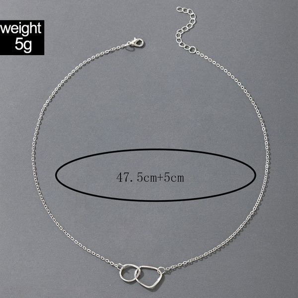 Wholesale silver geometric clasp Pendant Necklace JDC-NE-C155 NECKLACE JoyasDeChina Wholesale Jewelry JoyasDeChina Joyas De China