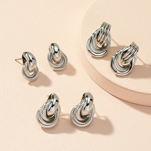 Wholesale silver irregular alloy earrings JDC-ES-AYN317 Earrings JoyasDeChina Wholesale Jewelry JoyasDeChina Joyas De China