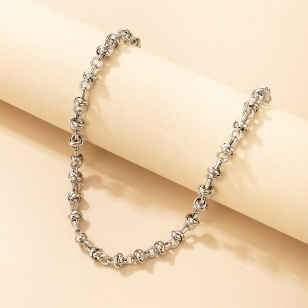 Wholesale silver knotted buckle single layer Necklace JDC-NE-C153 NECKLACE JoyasDeChina Wholesale Jewelry JoyasDeChina Joyas De China