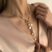 Bulk Jewelry Wholesale silver metal imitation pearl tassel necklace JDC-NE-KunJ042 Wholesale factory from China YIWU China
