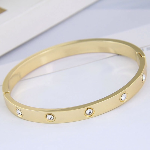 Bulk Jewelry Wholesale silver metal simple diamond alloy bracelet JDC-BT-RXWY010 Wholesale factory from China YIWU China