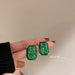 Wholesale Silver Needle Acrylic Alloy Resin Earrings JDC-ES-BY188 Earrings 宝钰 green Wholesale Jewelry JoyasDeChina Joyas De China