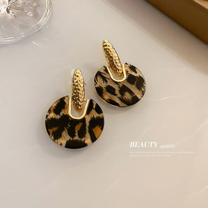 Wholesale Silver Needle Acrylic Leopard Print Alloy Earrings JDC-ES-BY174 Earrings 宝钰 A Wholesale Jewelry JoyasDeChina Joyas De China