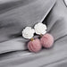 Wholesale Silver Needle Alloy Plush Rose Flower Hair Ball Earrings JDC-ES-GSMDD026 Earrings 萌豆豆 E4470-2 Wholesale Jewelry JoyasDeChina Joyas De China