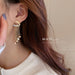 Wholesale Silver Needle Alloy Rhinestone Chain Tassel Earrings JDC-ES-BY163 Earrings 宝钰 Wholesale Jewelry JoyasDeChina Joyas De China