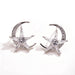 Wholesale Silver Needle Copper Star Moon Zircon Earrings JDC-ES-XuF114 Earrings 旭帆 white Wholesale Jewelry JoyasDeChina Joyas De China